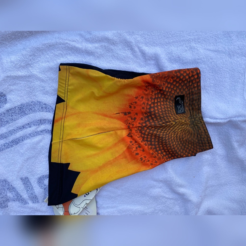 Cycling shorts with pad Sunflower pattern
